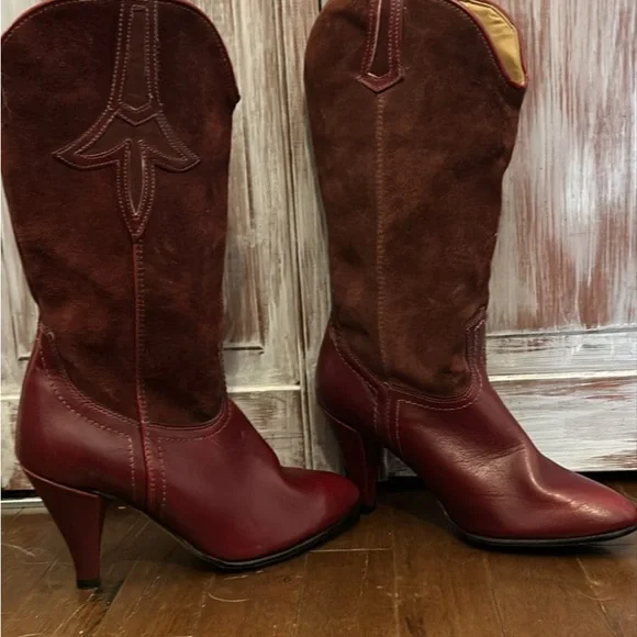 Elegant Burgundy Heeled Boots - Picture 4 of 8